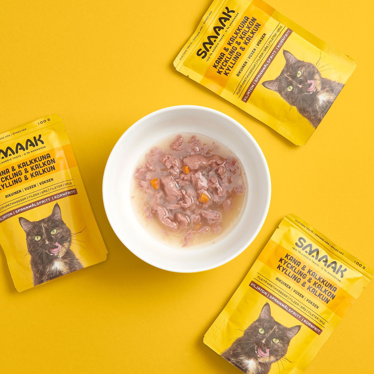 SMAAK Cat Adult kylling & kalkun fileter i saus 100 g