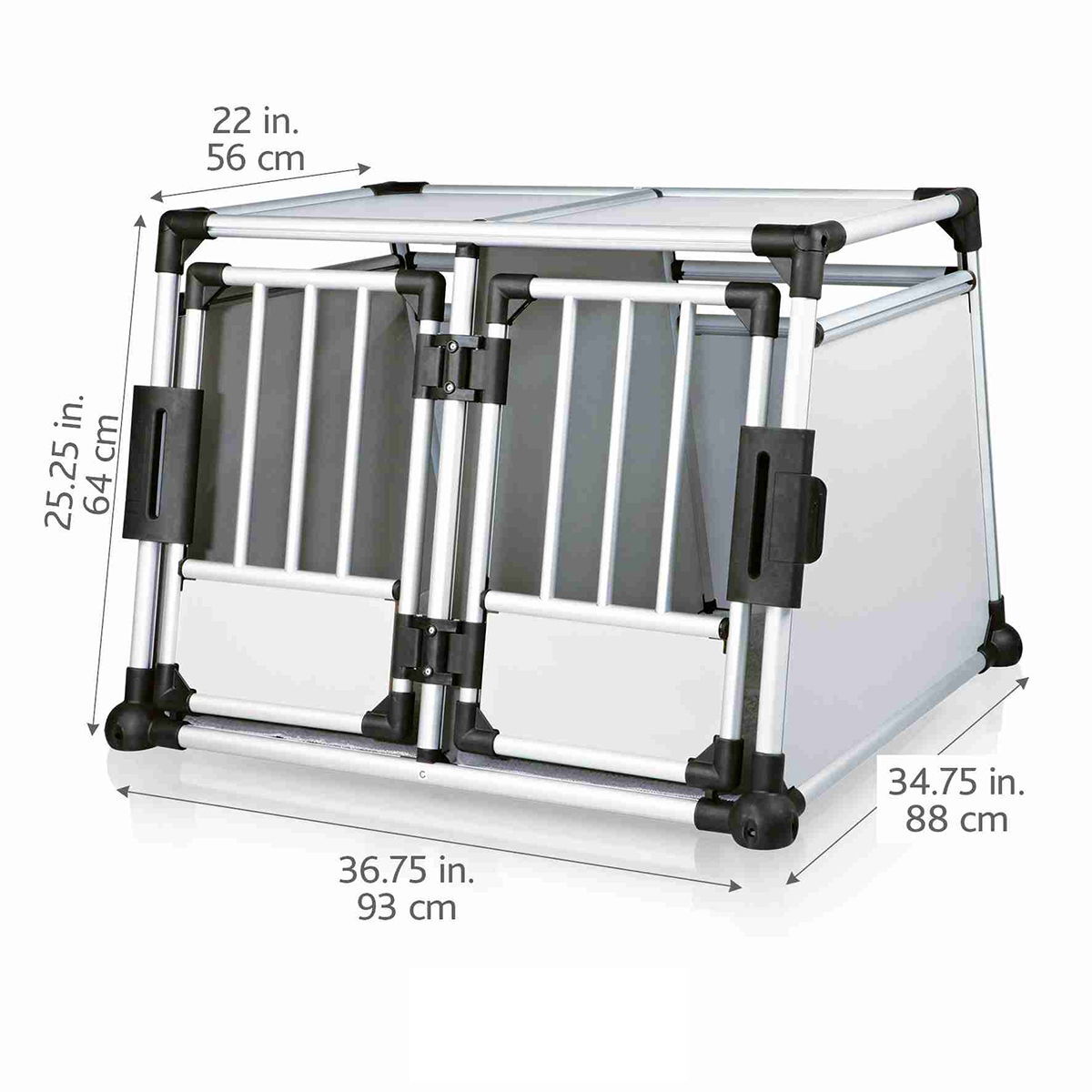 Bilbur aluminium dubbel 95x88xh69cm