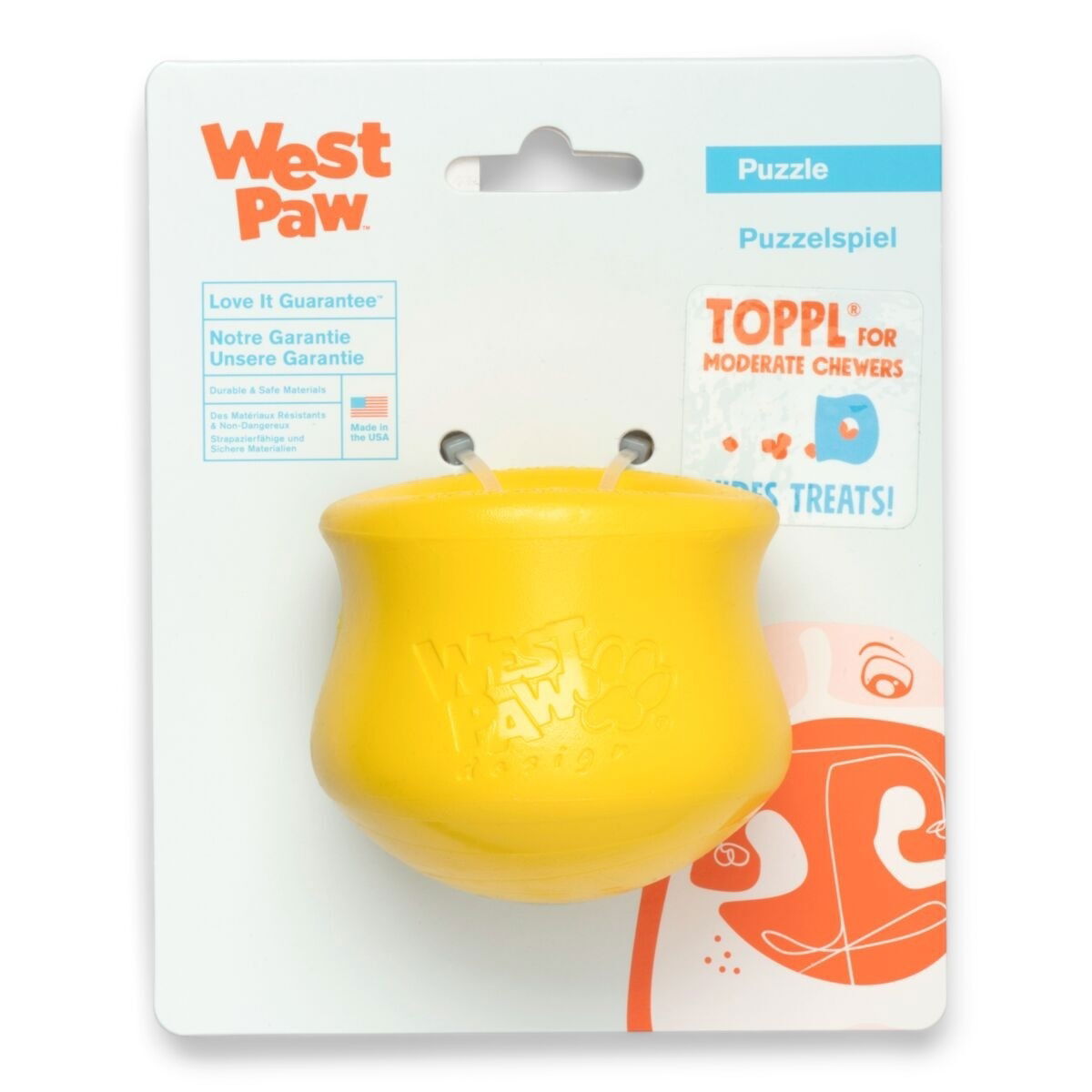 West Paw Toppl Limited Edition dandelion yellow