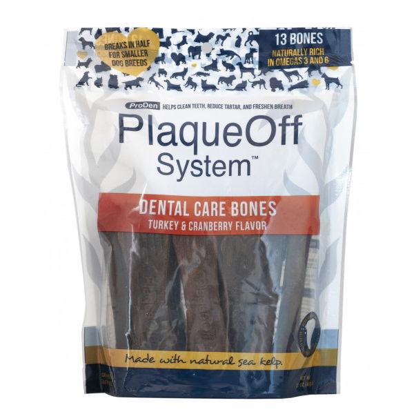 PlaqueOff Dental Care Bones Kalkon- och Tranbär