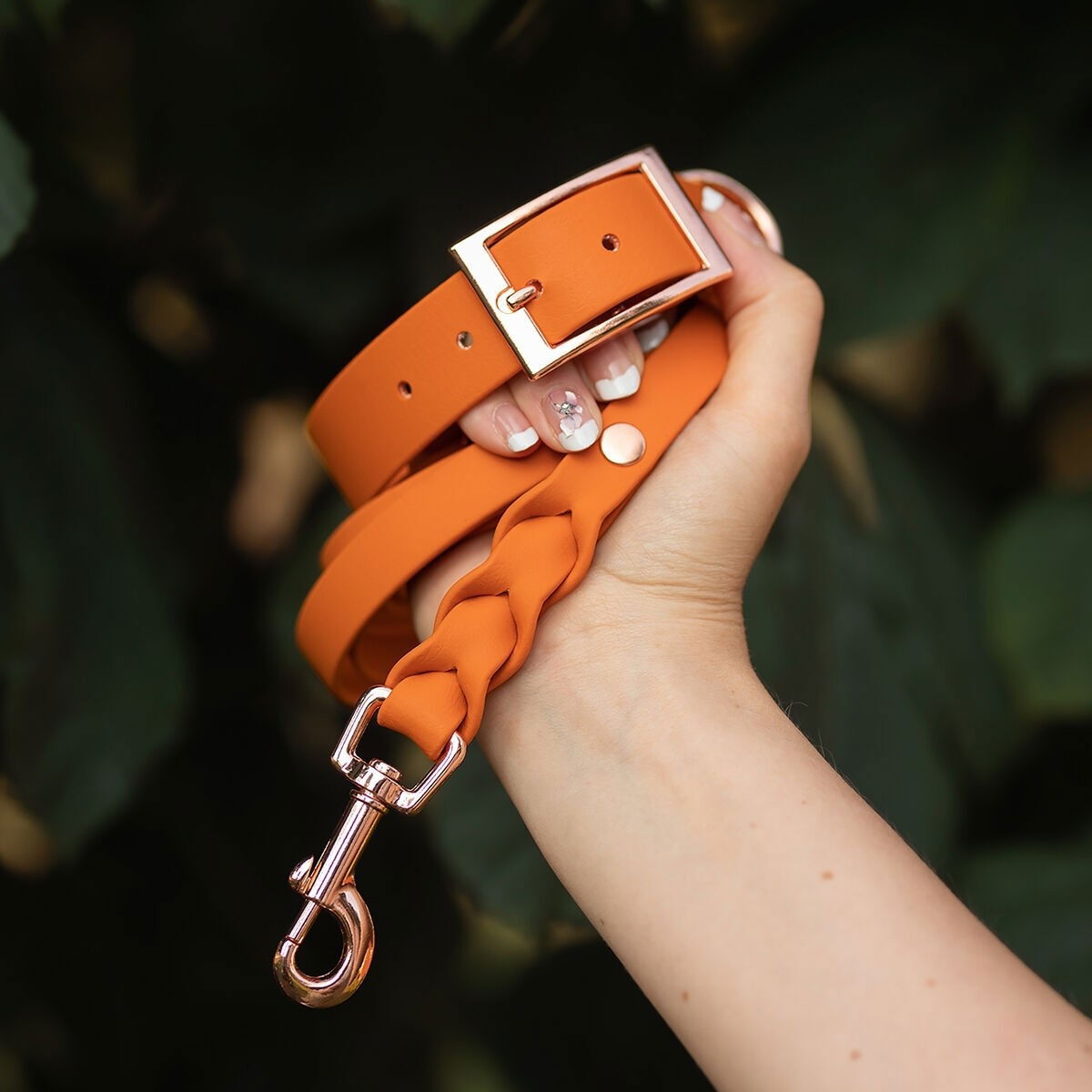 Tyylivoitto Braid leash, burnt orange