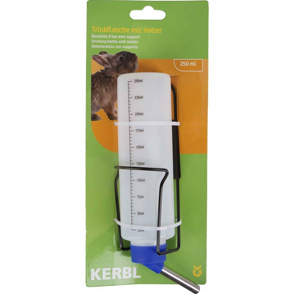 Drikkeflaske i metall med holder 