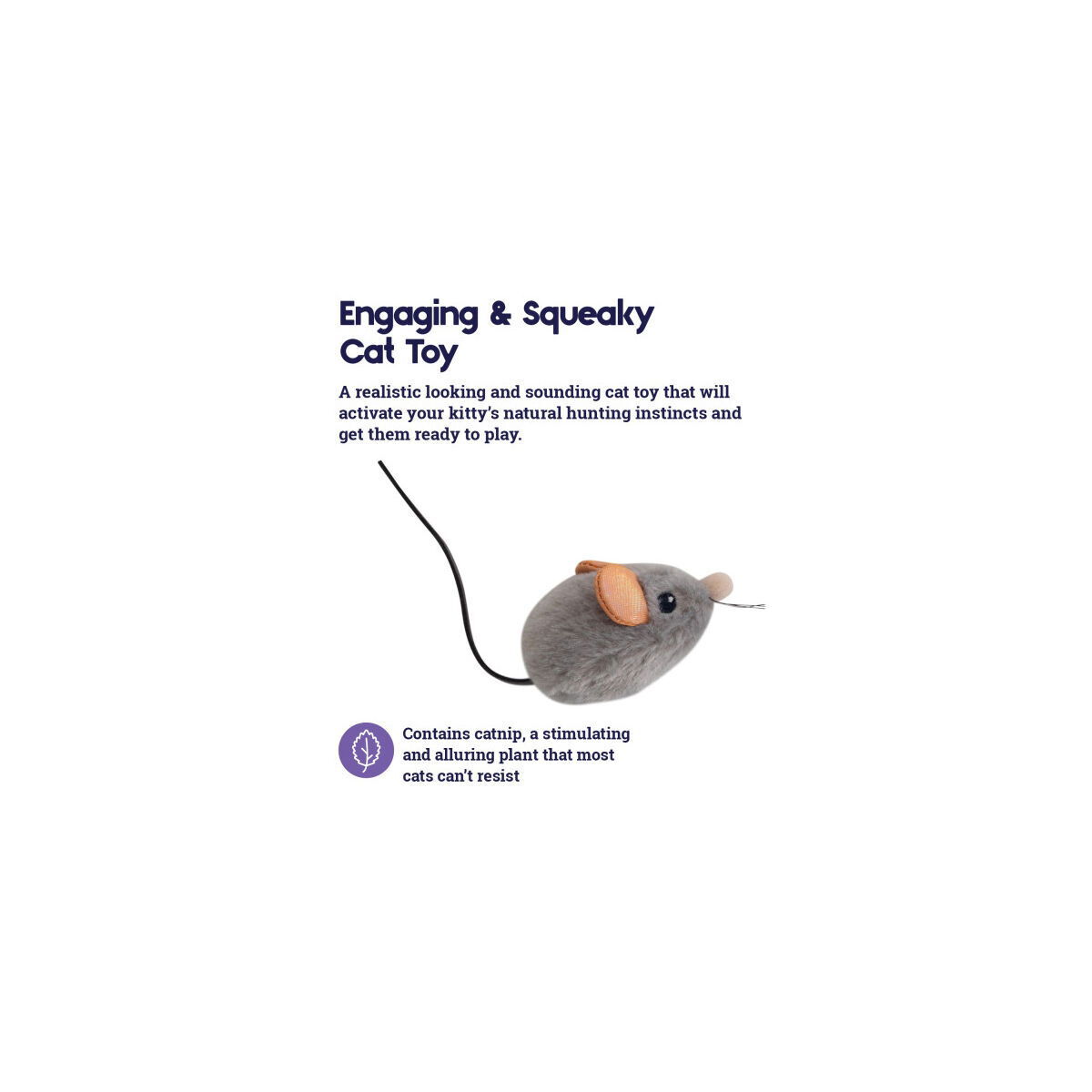 Petstages Squeake Squeake Mouse cat toy with catnip