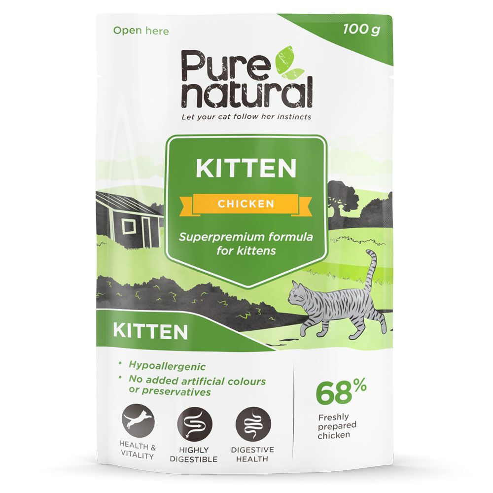 Purenatural Kitten Kylling våtfôr til katter 100 g