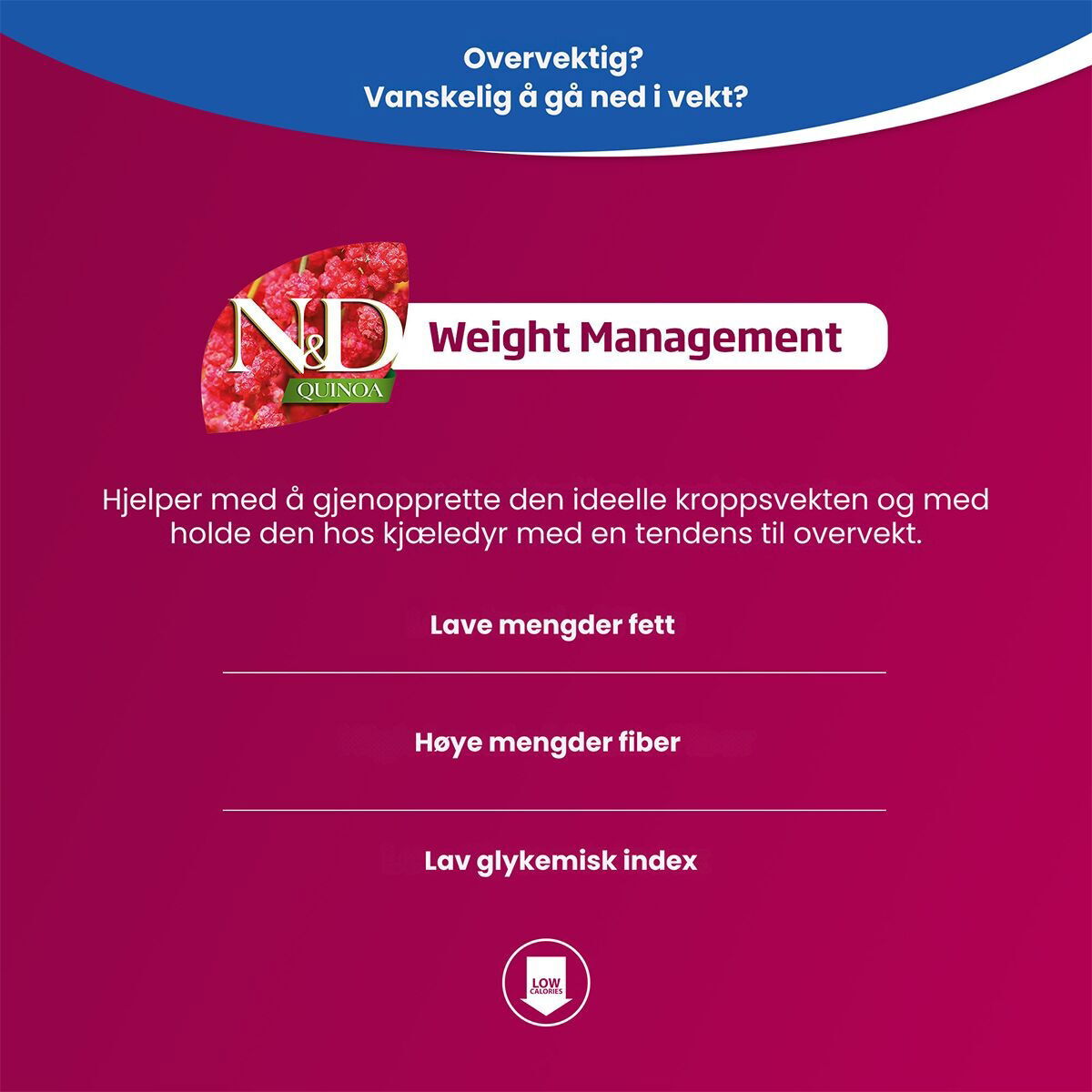 N&D Quinoa Dog Weight Man Lamb 2,5kg