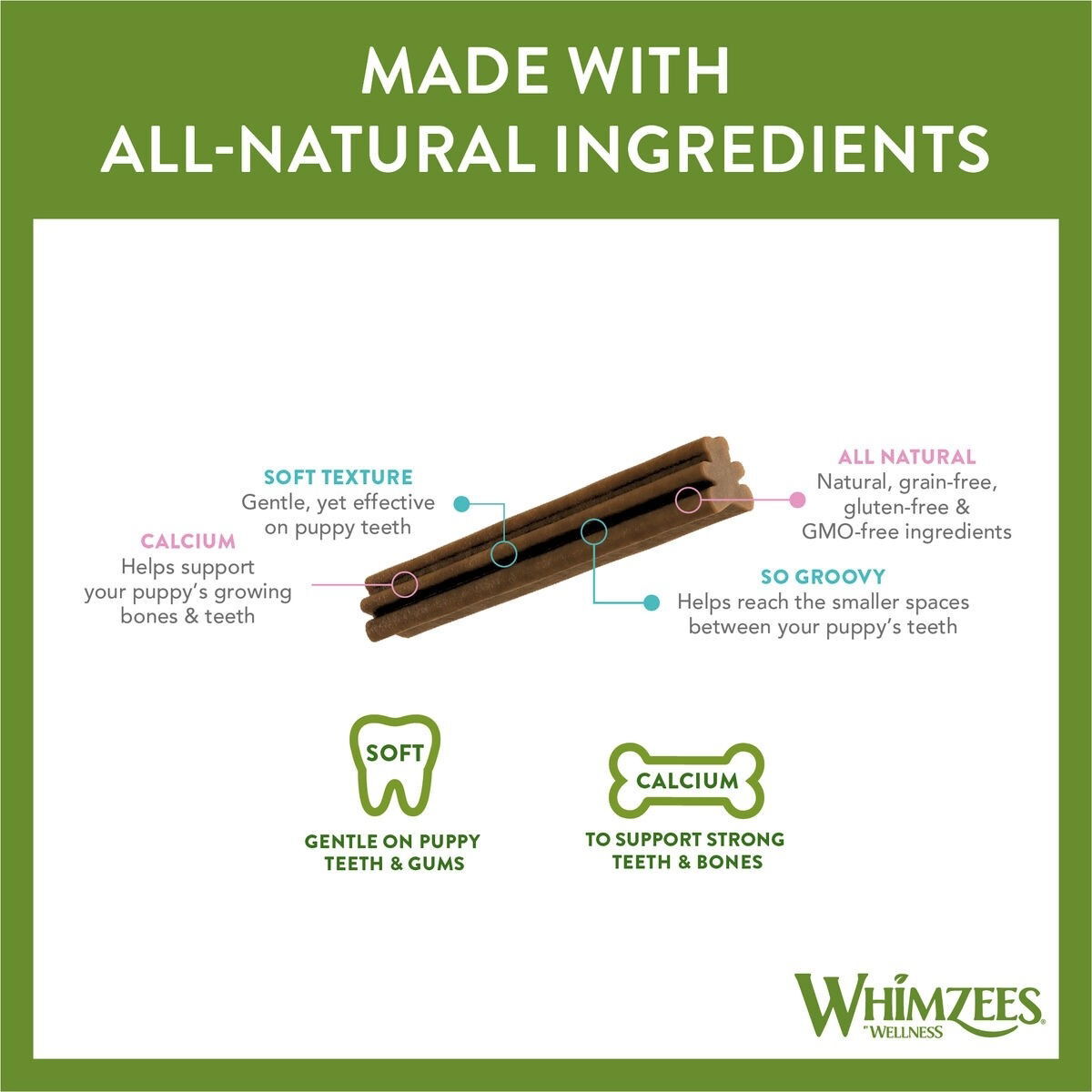 Whimzees Value Bag Puppy XS/S 28pcs functional chew for dogs