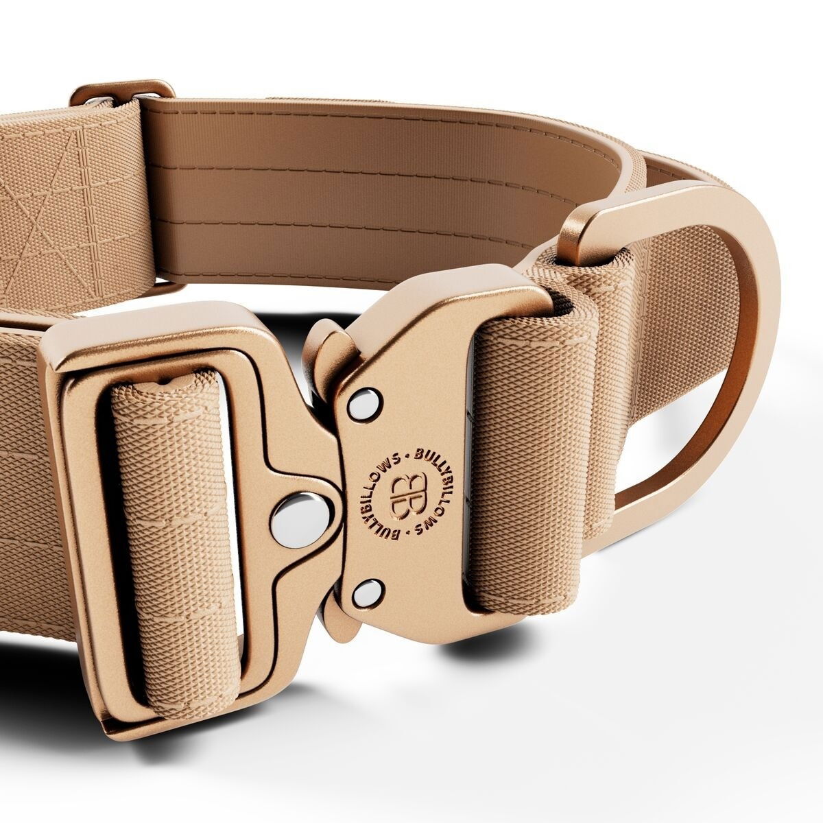 BullyBillows Combat Collar With Handle Tan x Tan 4cm