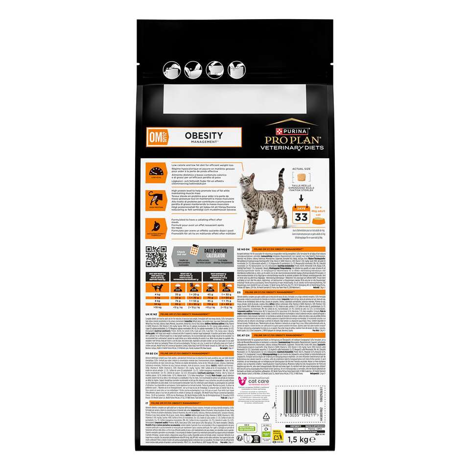 Purina Pro Plan Veterinary Diets Feline Adult OM ST/OX Obesity Management 1,5kg