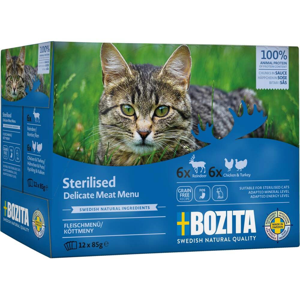 Bozita Cat Indoor & Sterilised multibox i saus 12x85 g
