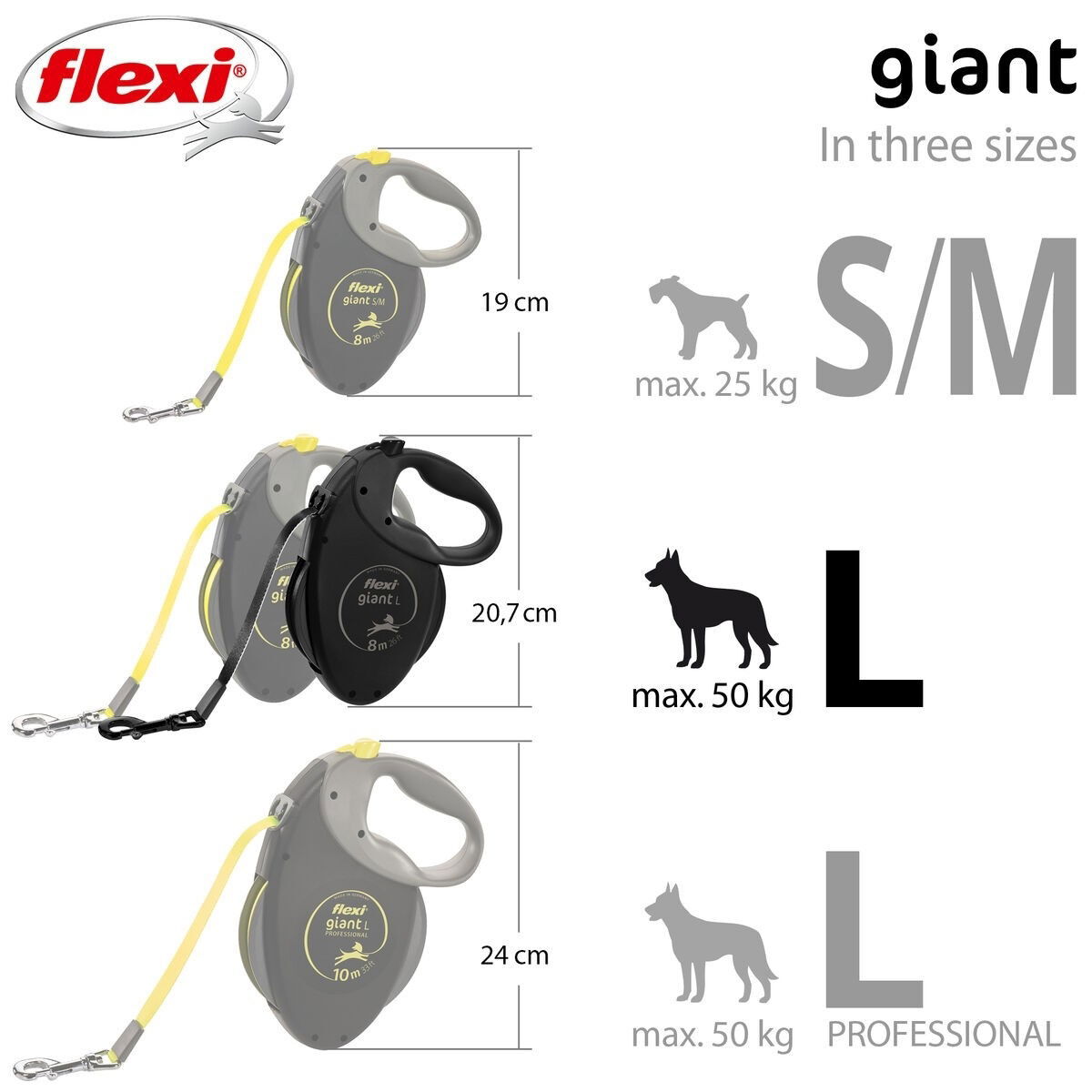 Flexi Giant L Black Edition 8m