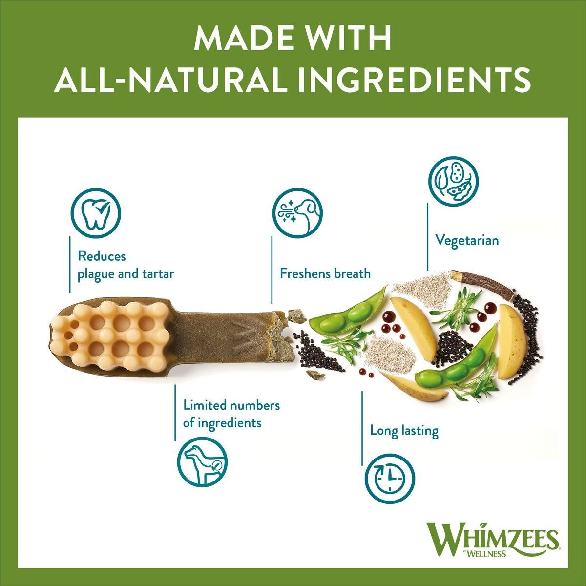 Whimzees Tannbørste Stor 6-pakk