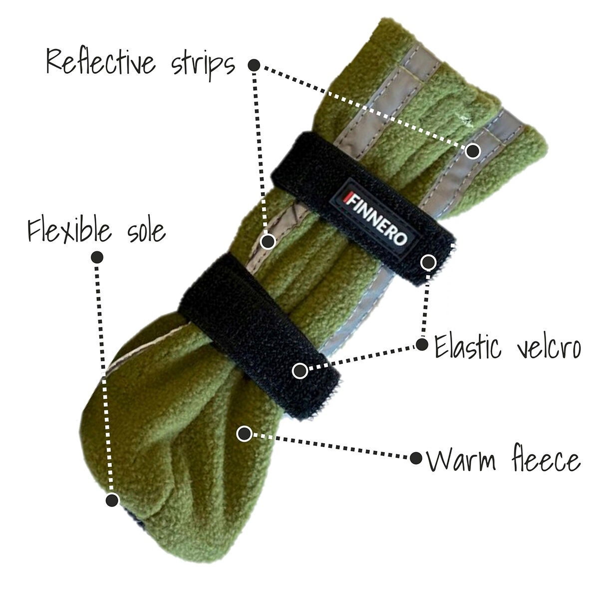 HALLA Reflective Soft Booties, green