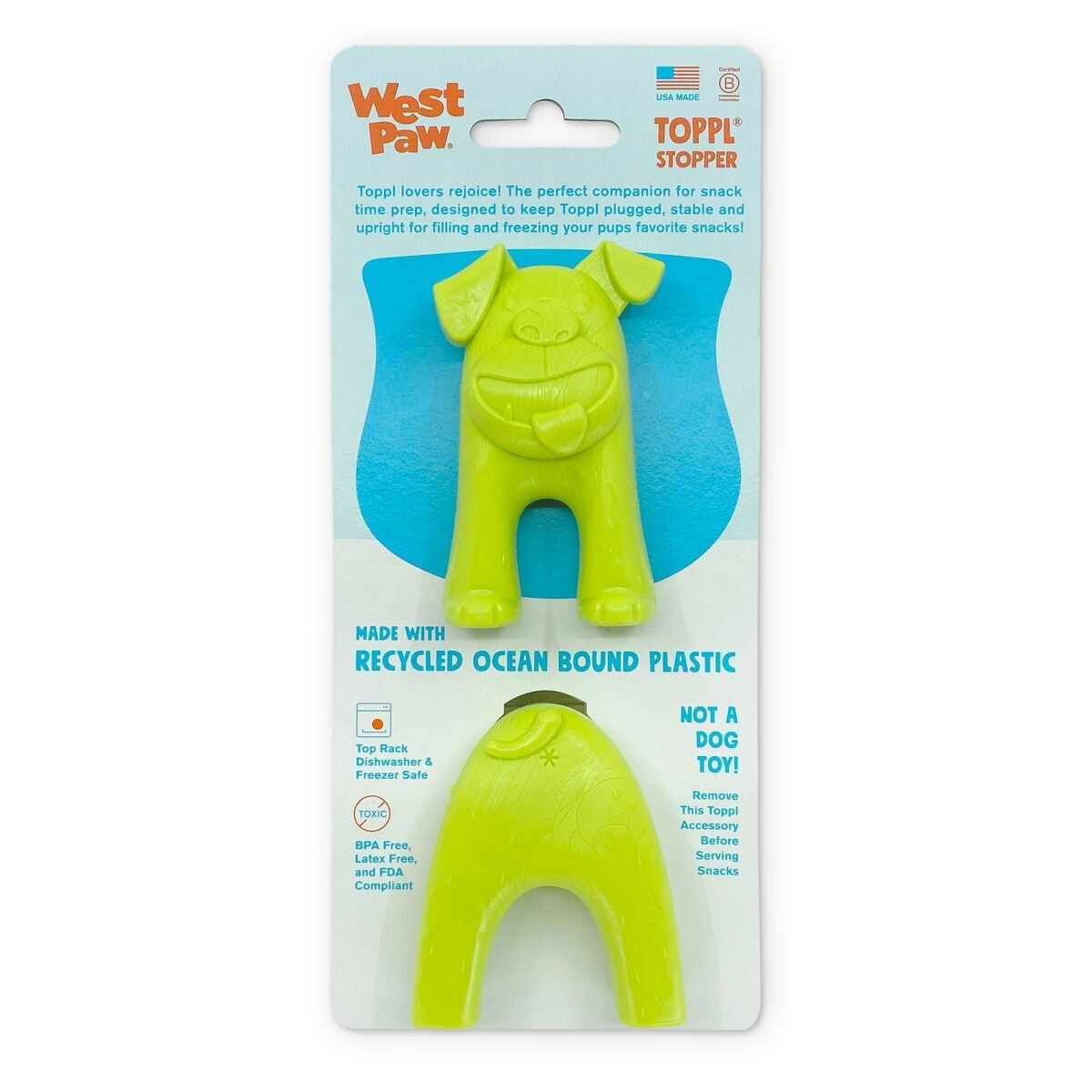West Paw Toppl Stopper green