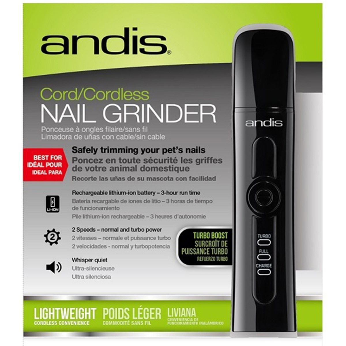 Andis CNG-1 Nail Grinder, Cord / Cordless 2 Speed - UK / EU / AUS