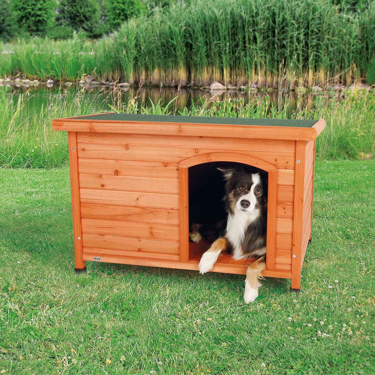 Trixie Natura dog house flat roof br L