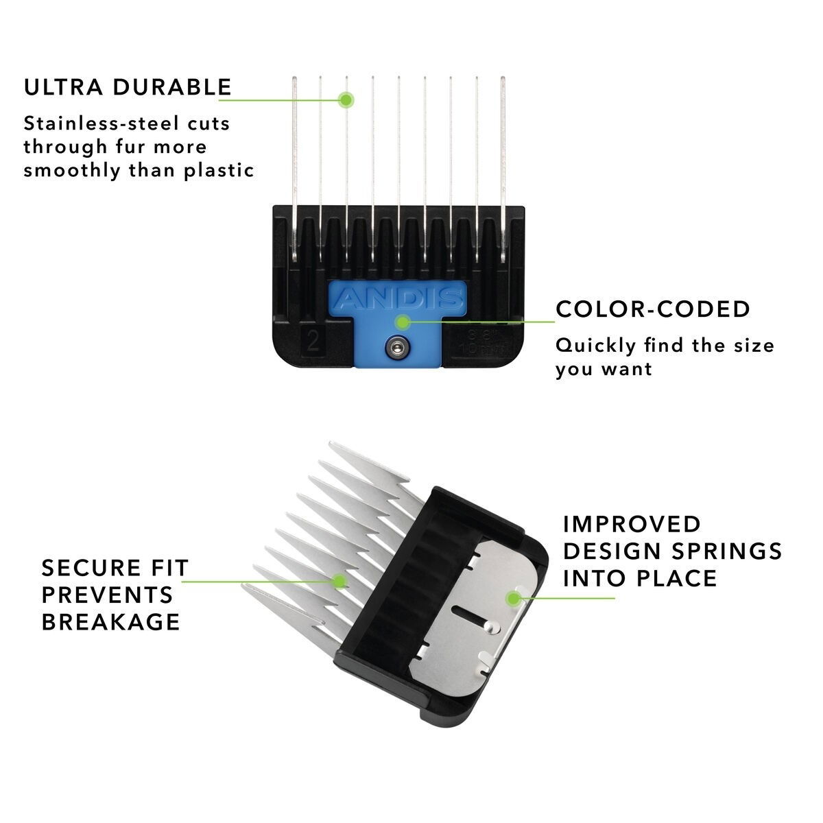 Andis Attachment Comb set stainless steel 8 pcs