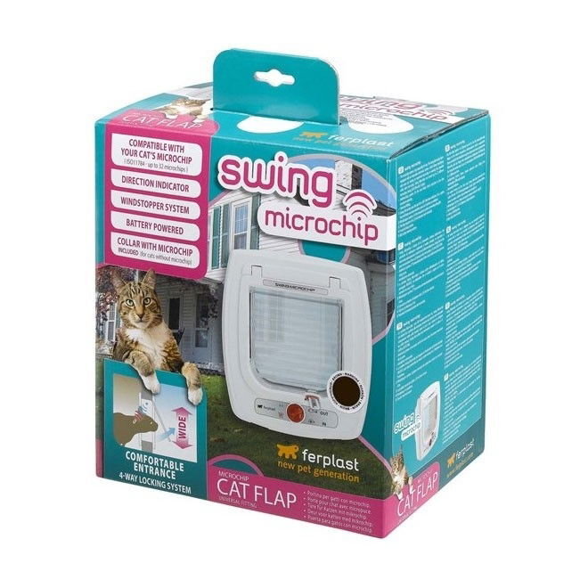 Ferplast KattedørSwing microchip hvit