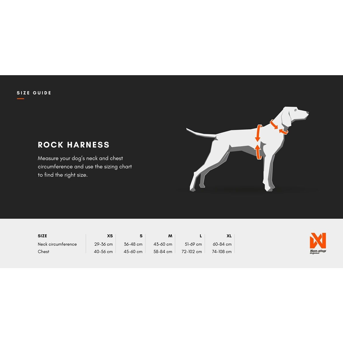 Non-Stop Rock harness long black/orange