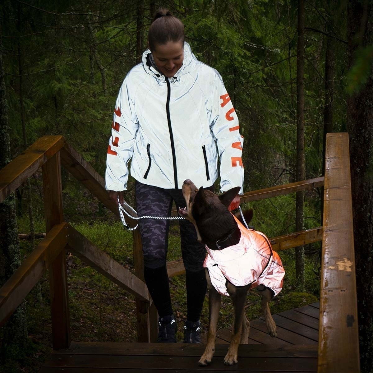 Feel Active Color reflective raincoat orange