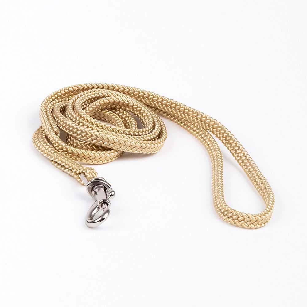 Show Dog Show lead Round with silver colored lock, wheat