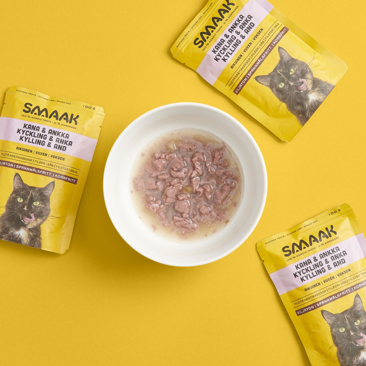 SMAAK Cat Adult kylling & and fileter i saus 100 g