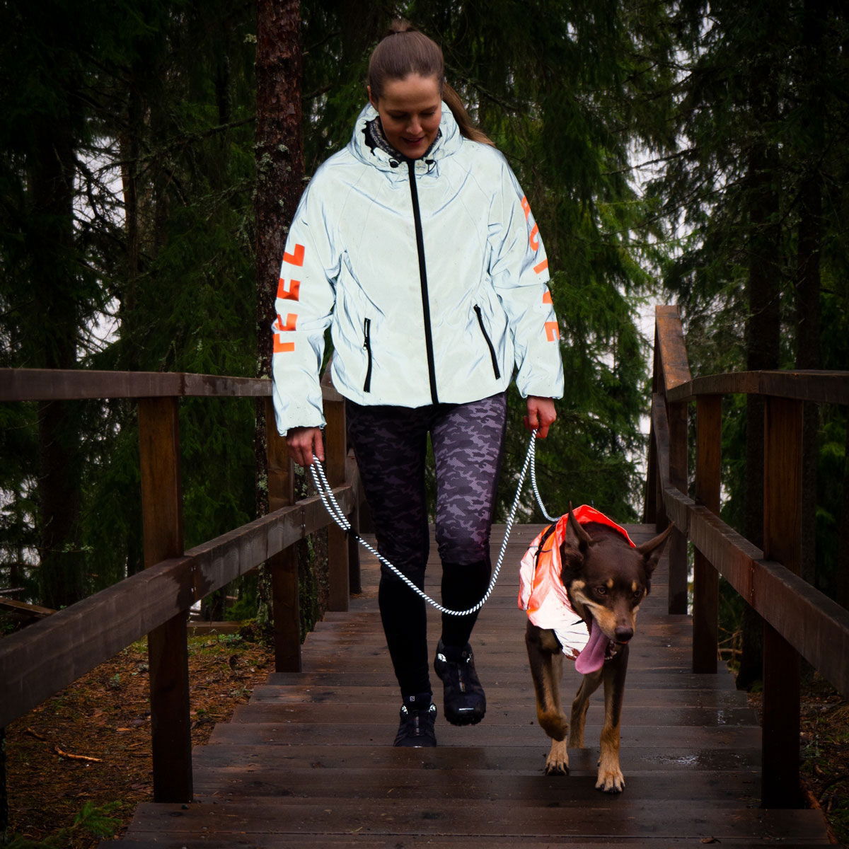 Feel Active Reflective owner jacket dk grey