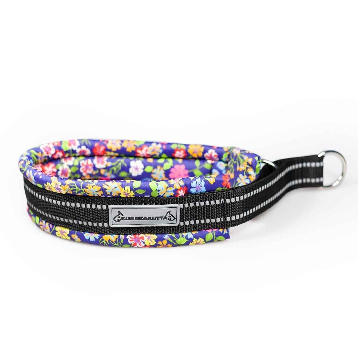 Kusse&Kutta half choke collar, extrawide, lycra, small flowers