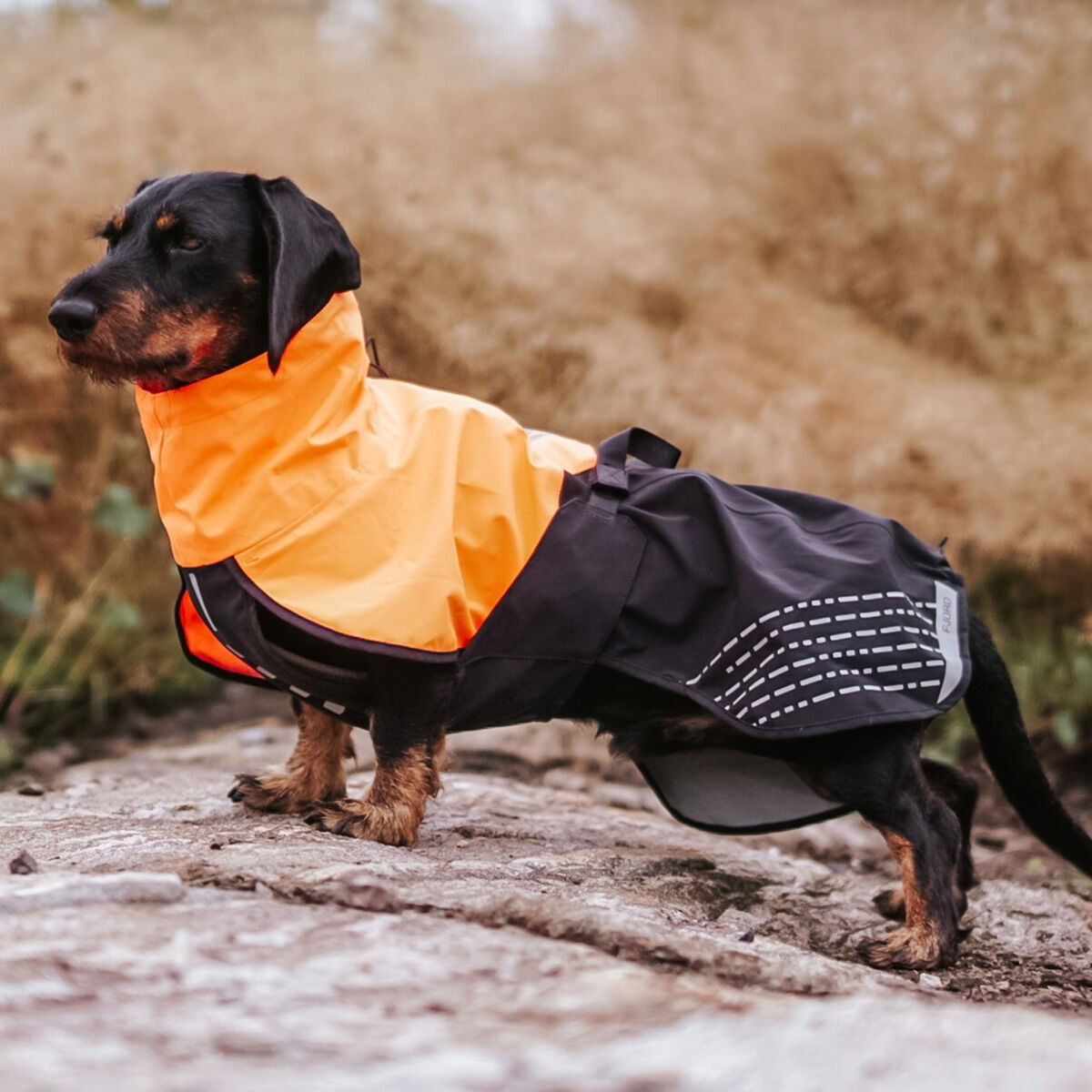 Non-Stop Fjord raincoat black/orange