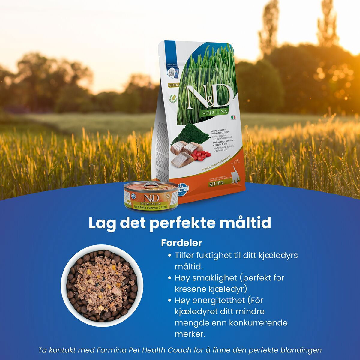 N&D Cat Spirulina&Herring Kitten 1,5kg