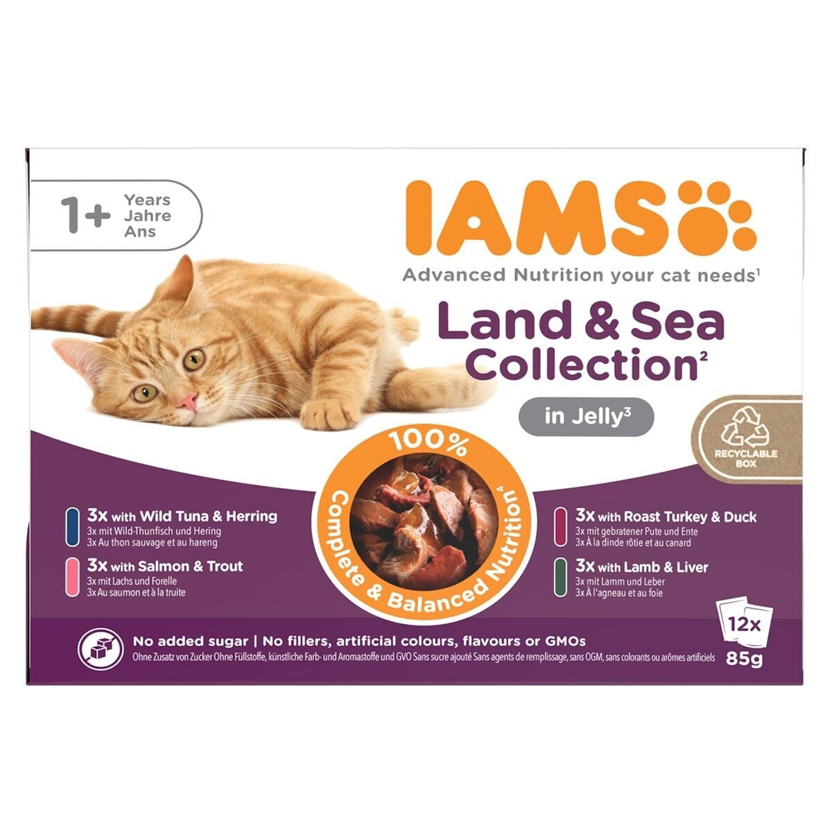 Iams Advanced Nutrition wet land&sea collection Jelly - Multibox 12