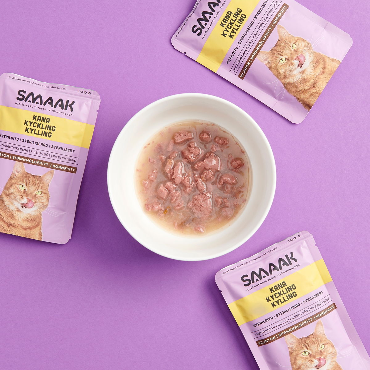 SMAAK Cat Adult Sterilisert kylling fileter i saus 100 g