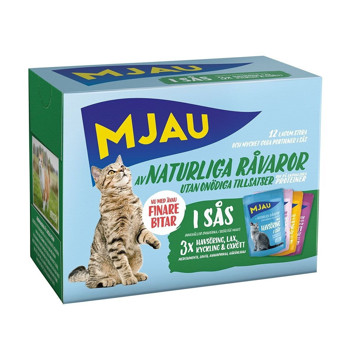 Mjau Multipack Kjøtt- og fiskesmaker i saus