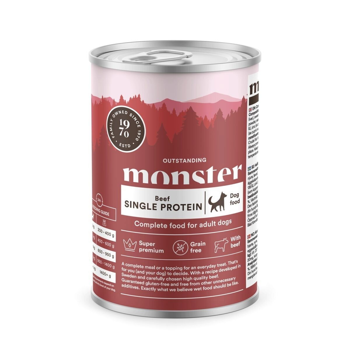 Monster Dog Adult Single Protein Biff Burk 400g 