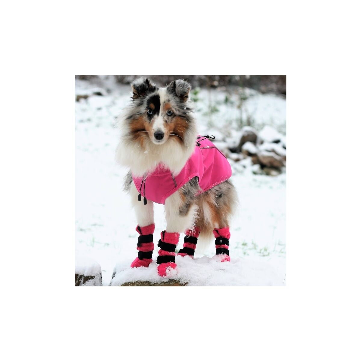 HALLA Fleece booties Pink 4 pcs/set