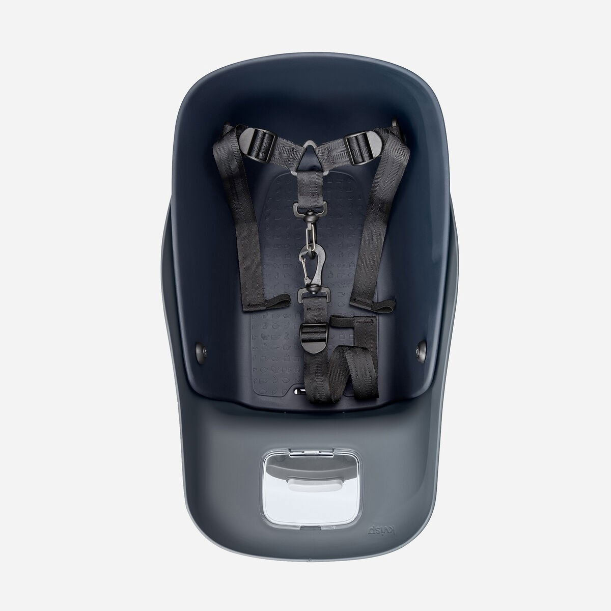 Kvisp bicycle basket with travel harness midnight grey