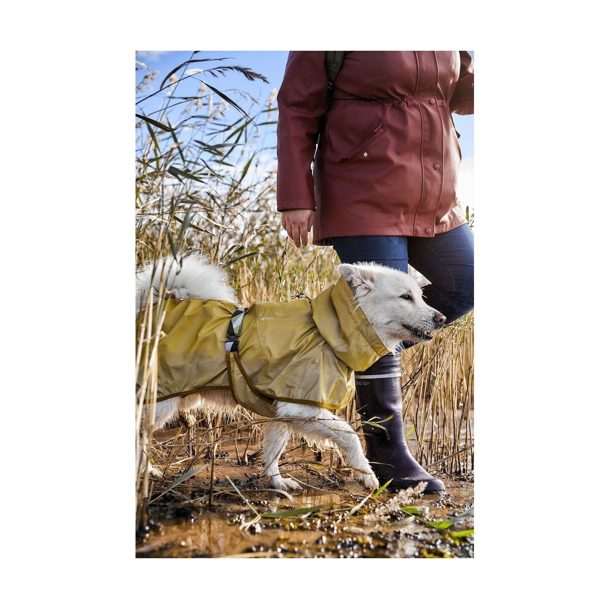 Hurtta Mudventure Coat Reflective turmeric
