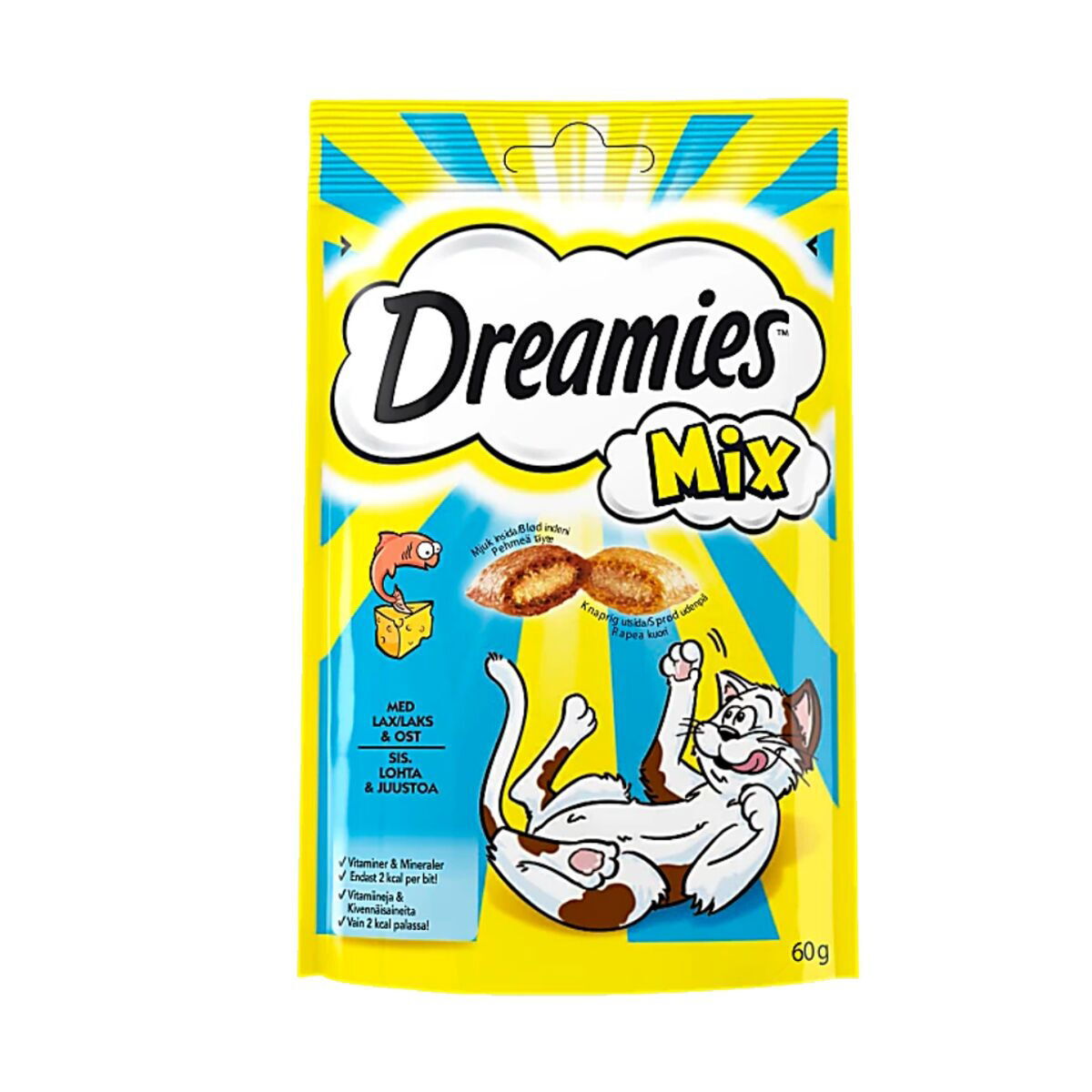 Kissan herkku Dreamies Mix Lohi & Juusto 60 g