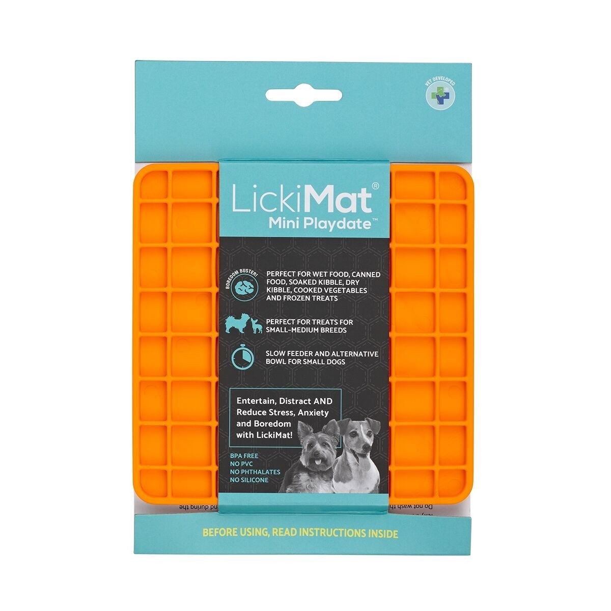 LickiMat Mini Playdate Orange Dog