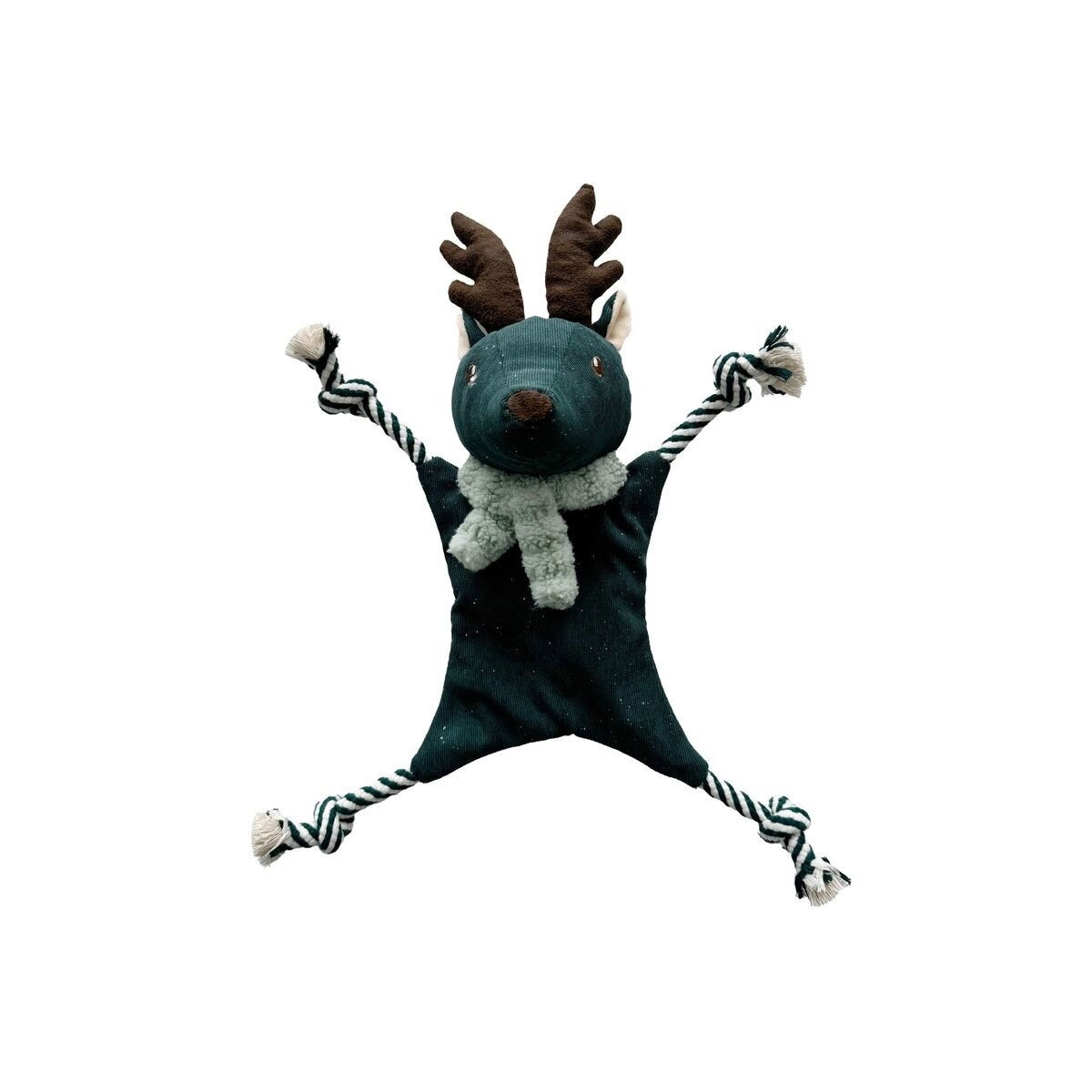 Bark-A-Boo Evergreen crinkle flatty rope deer
