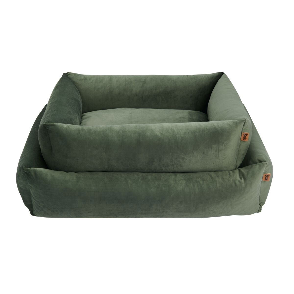Basic WellB orthopedic velvet bed moss green