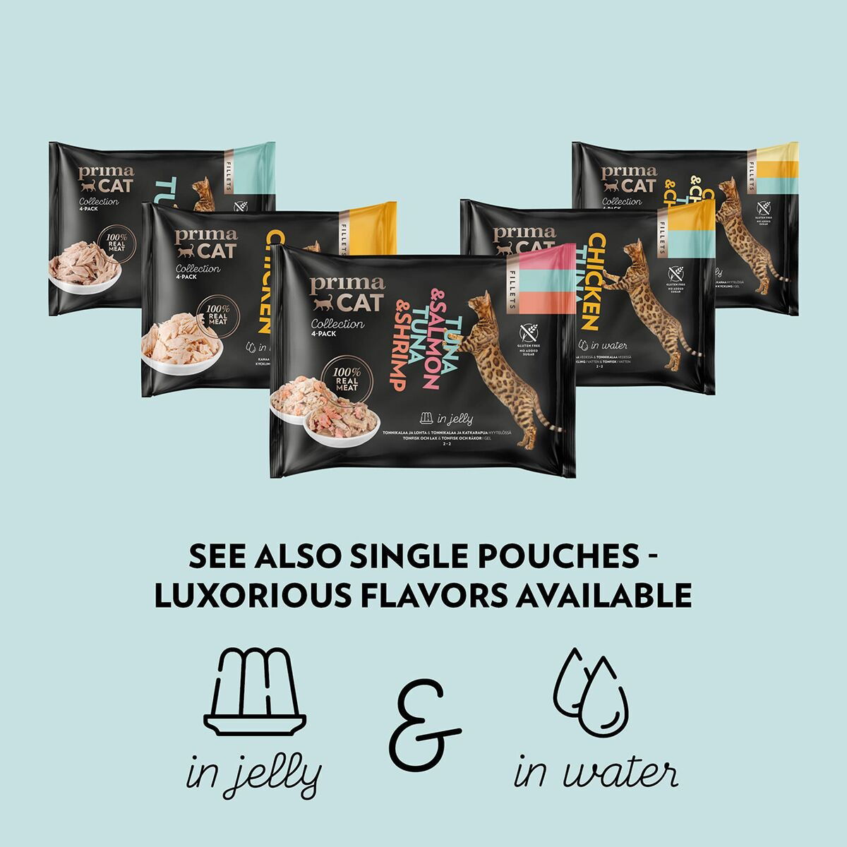 Prima Cat Tunfisk med reker i gelé