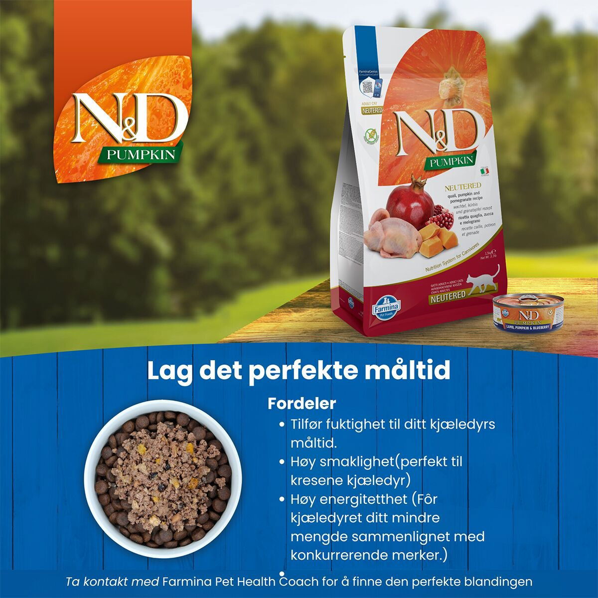 N&D Pumpkin Cat Quail Neutered 5kg